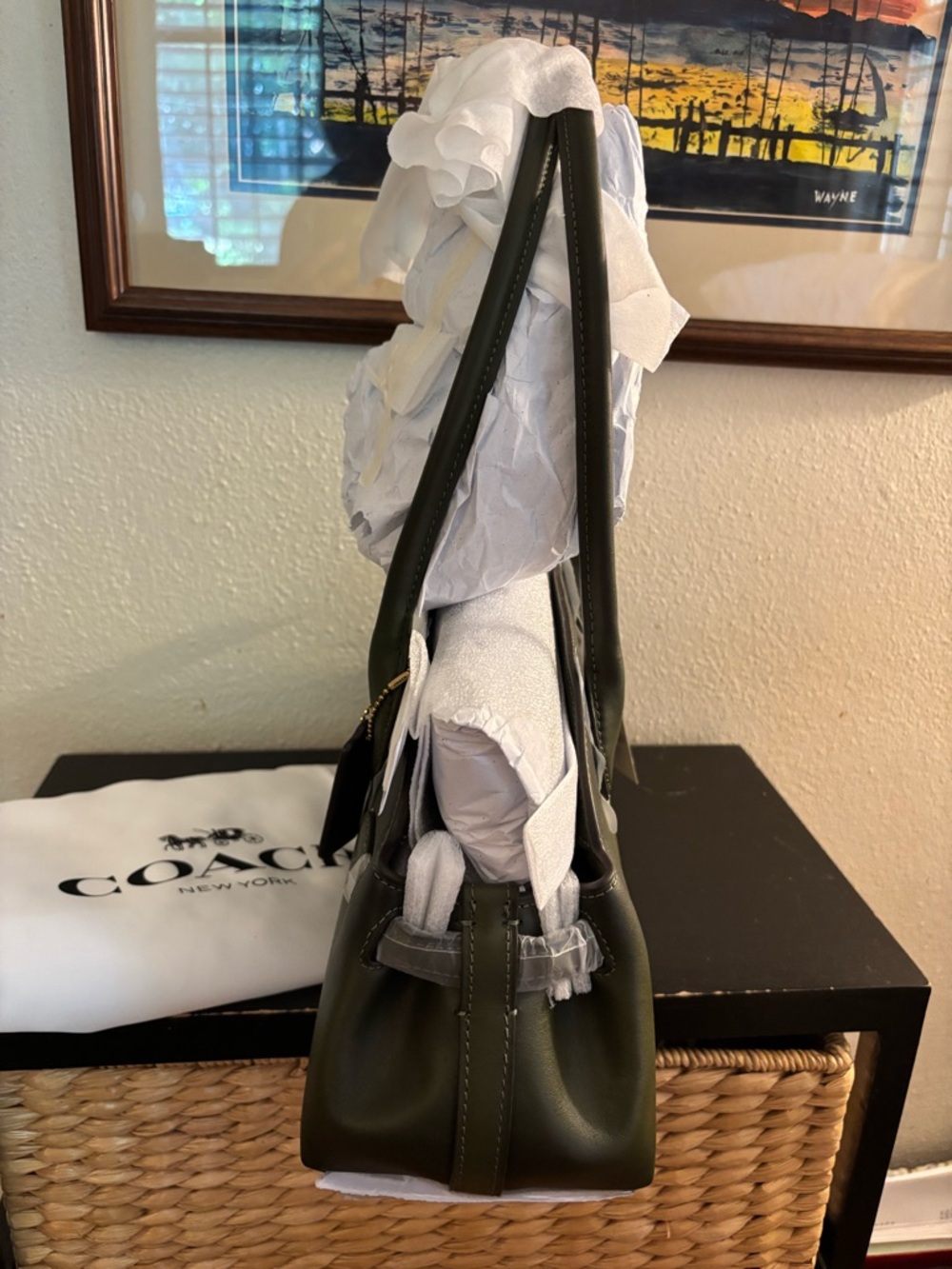 Authentic NWT Coach Empire Carryall 34 in Olive Green - Picture 5 of 8